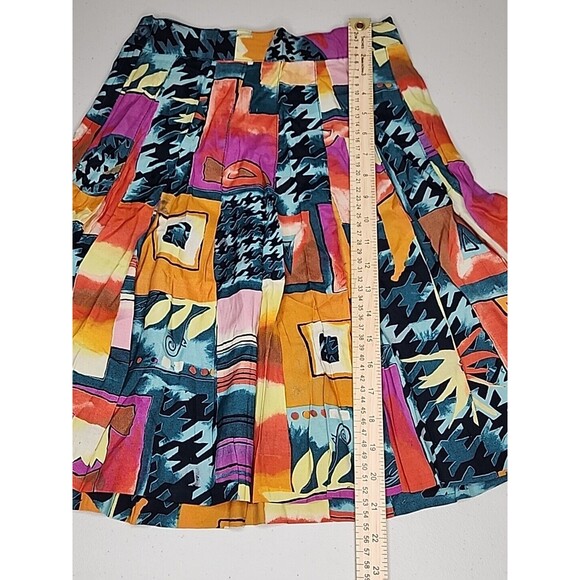 1980's Abstract Vintage The Limited Matching Outfit Skirt Button Down Shirt Bold - Picture 9 of 16